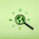 green background with a magnifier 
